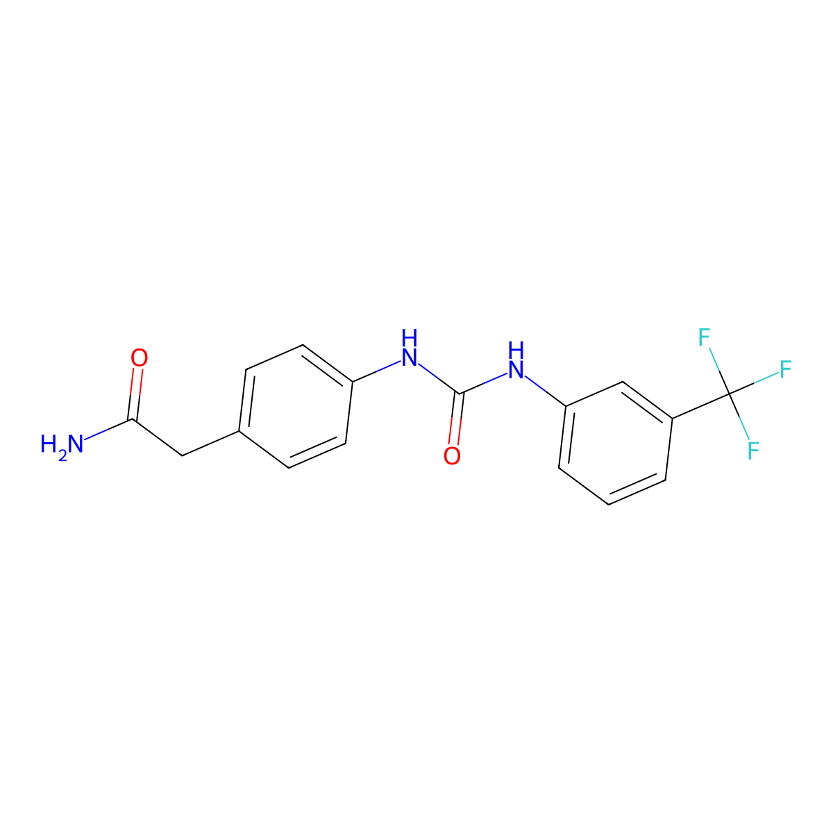 2-(4-(3-(3-(Trifluoromethyl)phenyl)ureido)phenyl)acetamide molecular structure, CAS 1251564-95-0