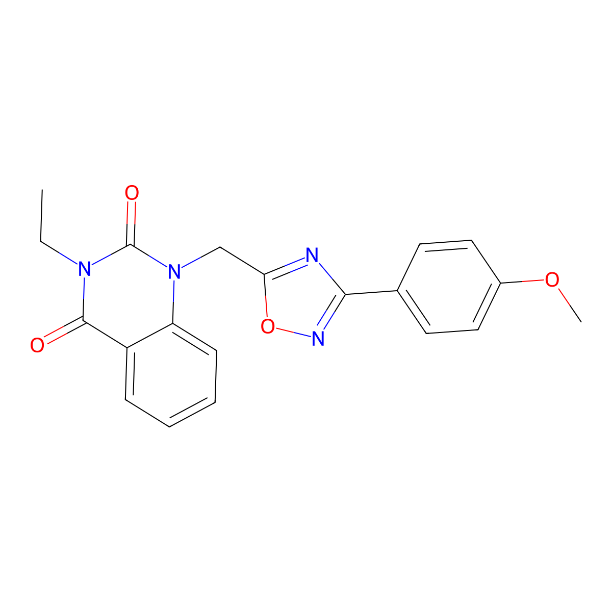 3-ethyl-1-((3-(4-methoxyphenyl)-1,2,4-oxadiazol-5-yl)methyl)quinazoline-2,4(1H,3H)-dione molecular structure, CAS 1251565-15-7