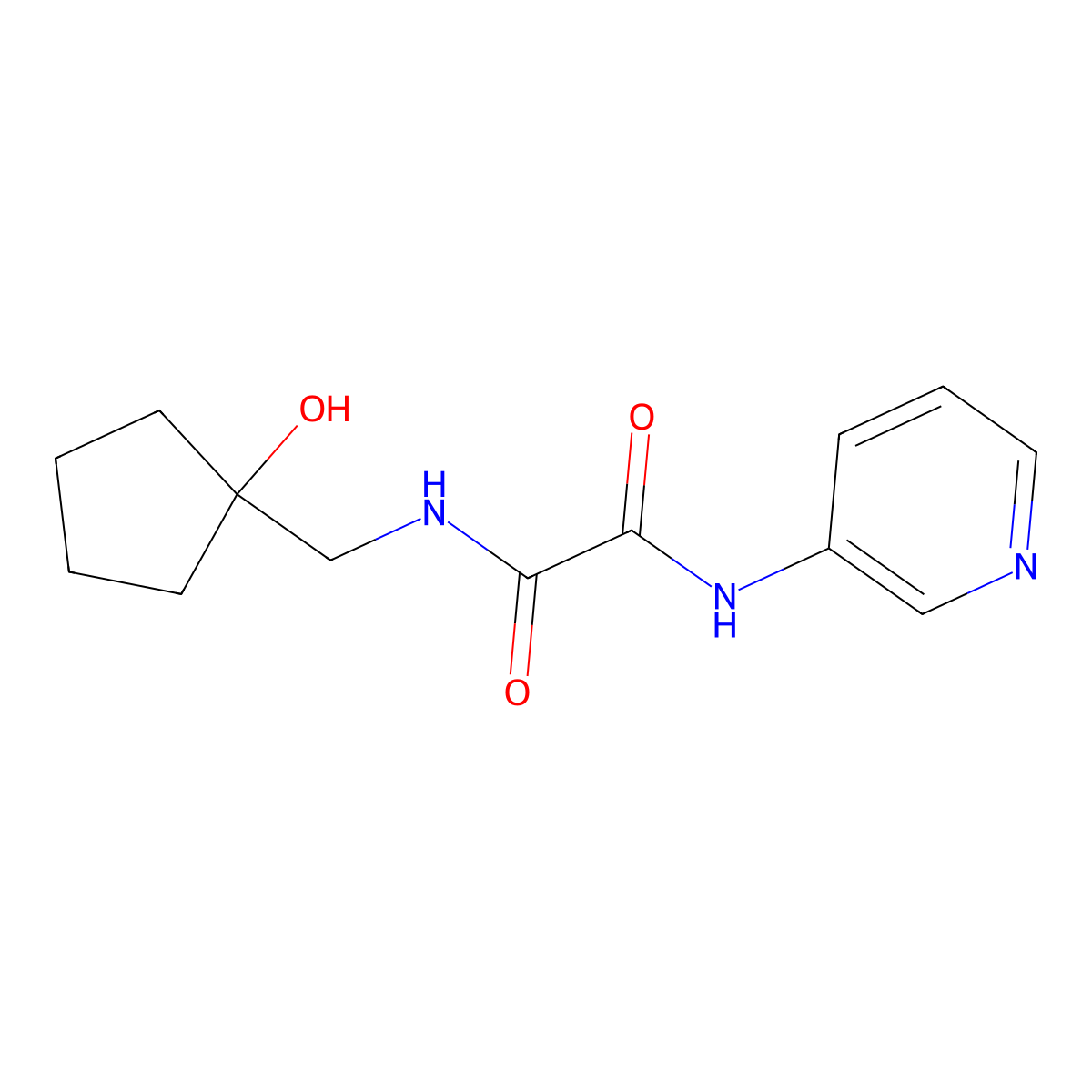 N1-((1-hydroxycyclopentyl)methyl)-N2-(pyridin-3-yl)oxalamide molecular structure, CAS 1251565-24-8