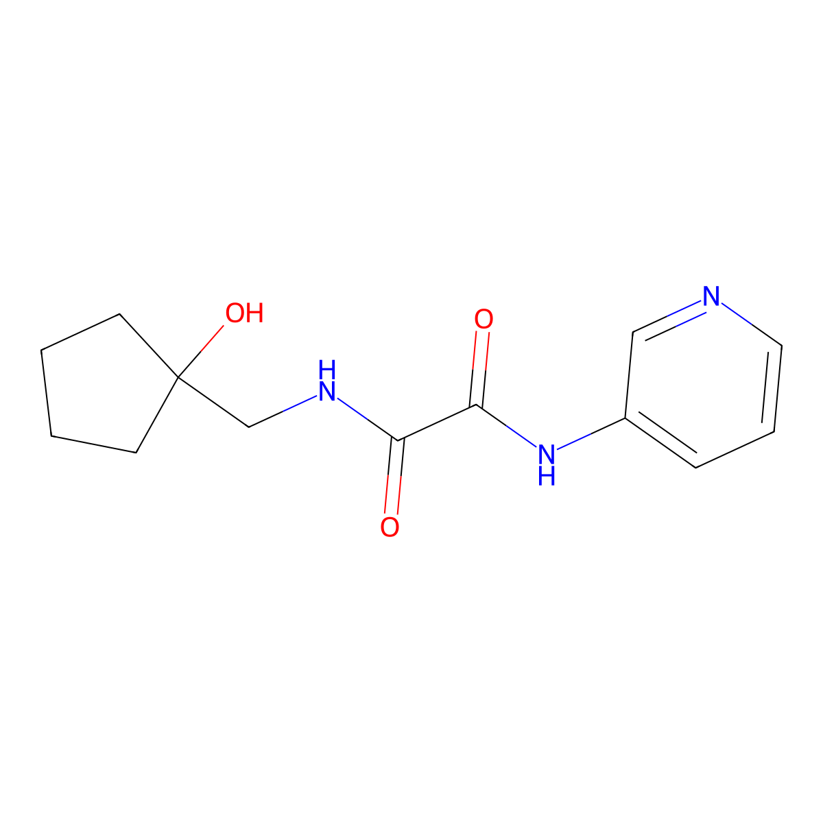 N1-((1-hydroxycyclopentyl)methyl)-N2-(pyridin-3-yl)oxalamide molecular structure, CAS 1251565-24-8
