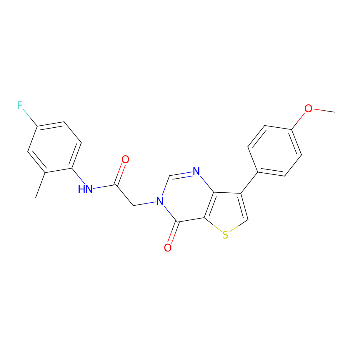 N-(4-fluoro-2-methylphenyl)-2-[7-(4-methoxyphenyl)-4-oxothieno[3,2-d]pyrimidin-3(4H)-yl]acetamide molecular structure, CAS 1251565-26-0