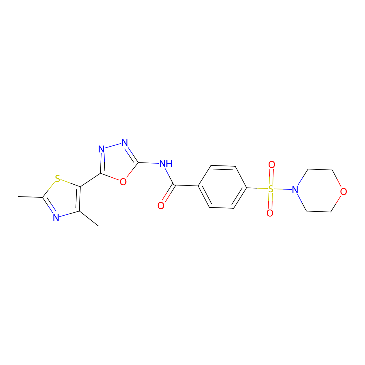 N-(5-(2,4-dimethylthiazol-5-yl)-1,3,4-oxadiazol-2-yl)-4-(morpholinosulfonyl)benzamide molecular structure, CAS 1251565-35-1
