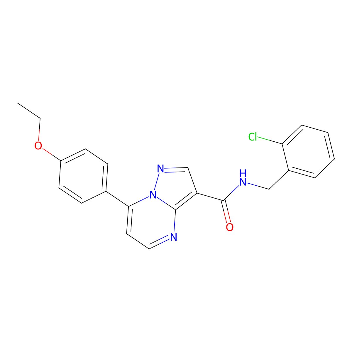 N-[(2-chlorophenyl)methyl]-7-(4-ethoxyphenyl)pyrazolo[1,5-a]pyrimidine-3-carboxamide molecular structure, CAS 1251565-36-2