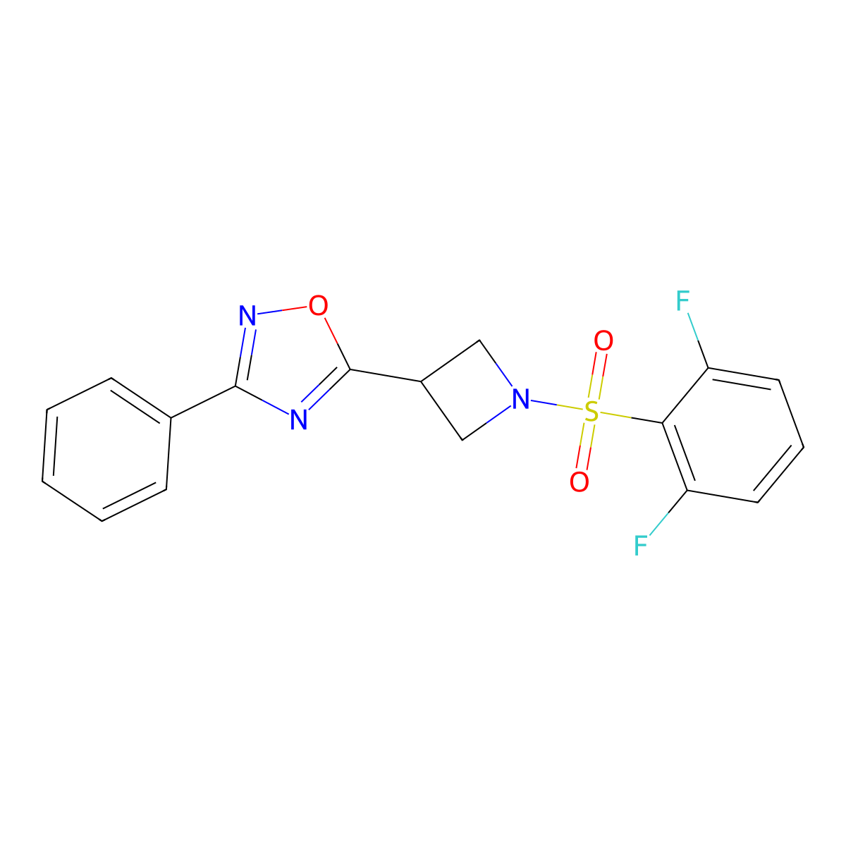 5-(1-((2,6-Difluorophenyl)sulfonyl)azetidin-3-yl)-3-phenyl-1,2,4-oxadiazole molecular structure, CAS 1251565-46-4