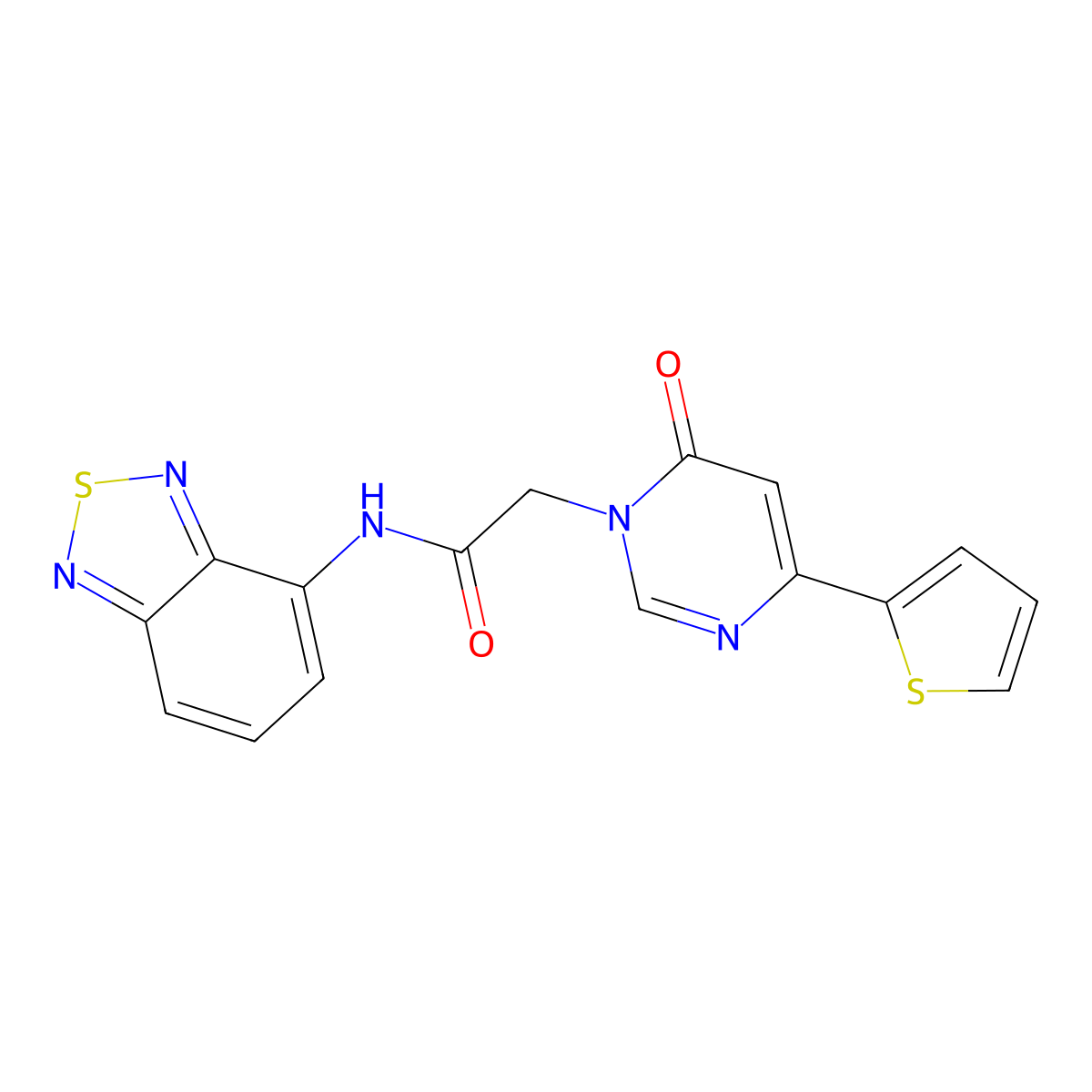 N-(benzo[c][1,2,5]thiadiazol-4-yl)-2-(6-oxo-4-(thiophen-2-yl)pyrimidin-1(6H)-yl)acetamide molecular structure, CAS 1251565-55-5