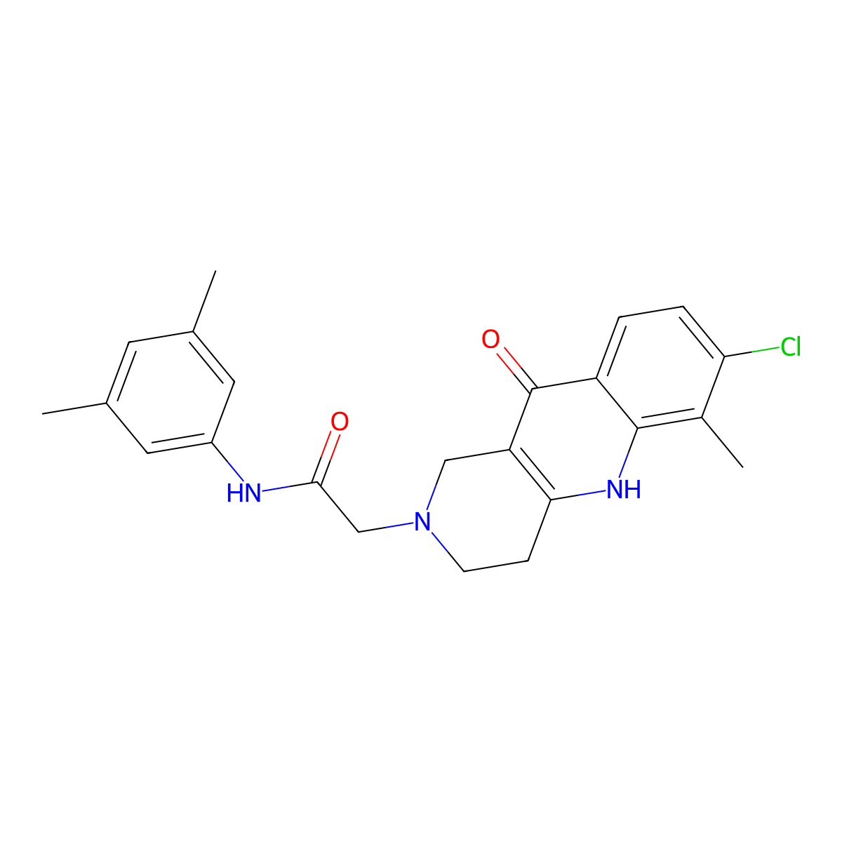 2-(7-chloro-6-methyl-10-oxo-3,4-dihydrobenzo[b][1,6]naphthyridin-2(1H,5H,10H)-yl)-N-(3,5-dimethylphenyl)acetamide molecular structure, CAS 1251565-58-8