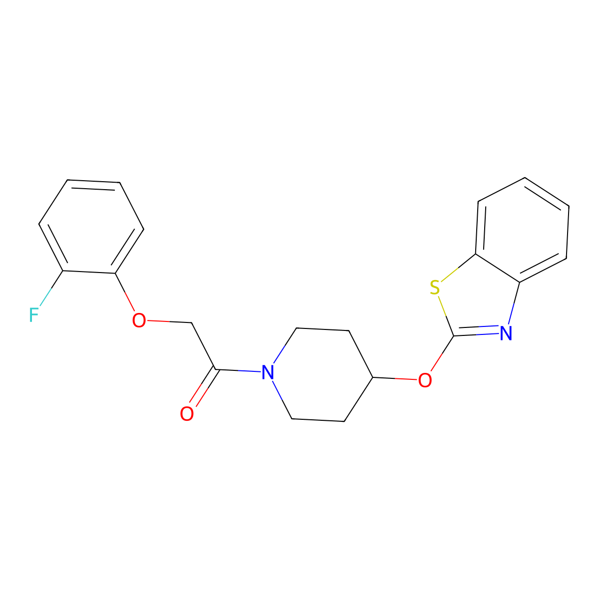 1-(4-(Benzo[d]thiazol-2-yloxy)piperidin-1-yl)-2-(2-fluorophenoxy)ethanone molecular structure, CAS 1251565-70-4