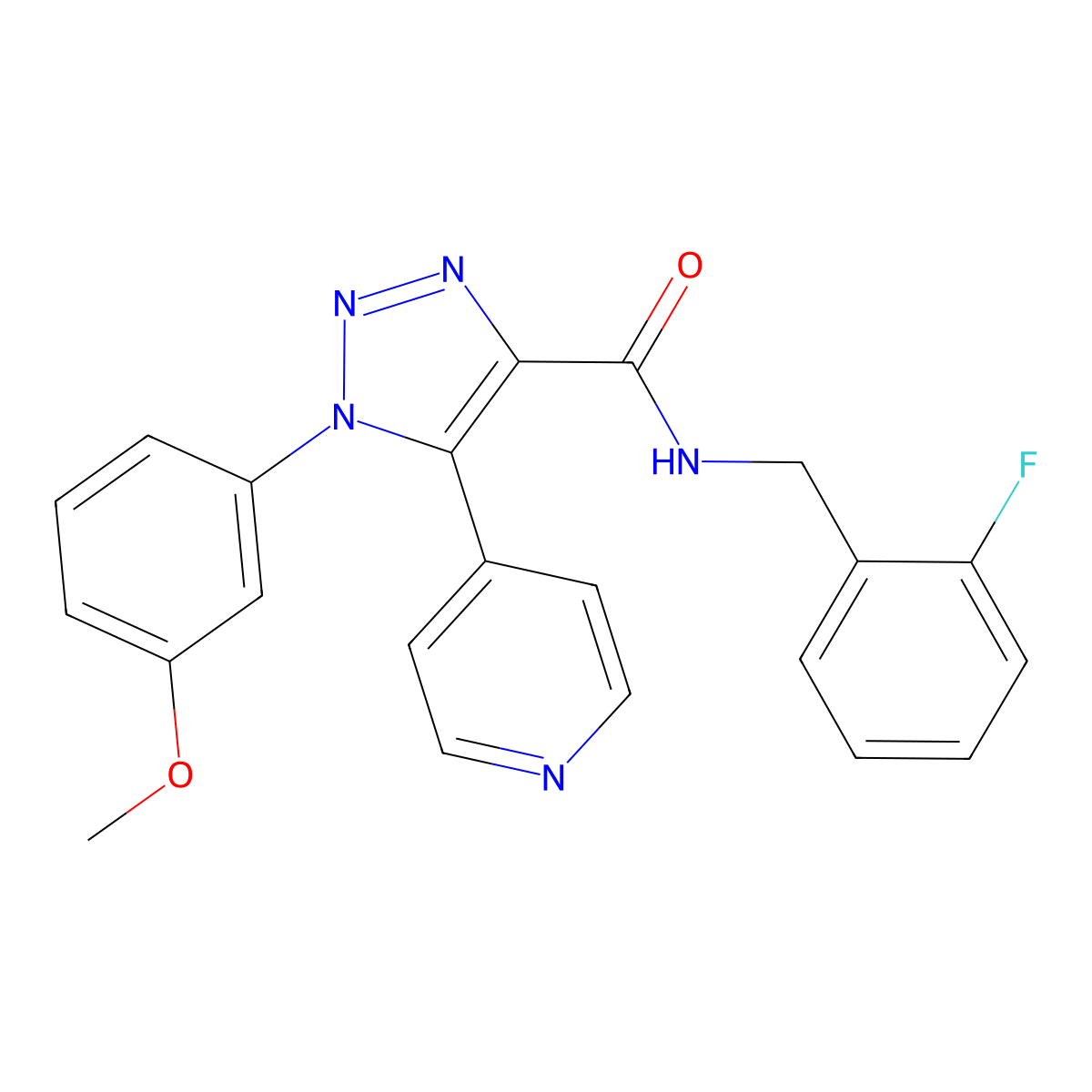 N-(2-fluorobenzyl)-1-(3-methoxyphenyl)-5-(pyridin-4-yl)-1H-1,2,3-triazole-4-carboxamide molecular structure, CAS 1251565-90-8