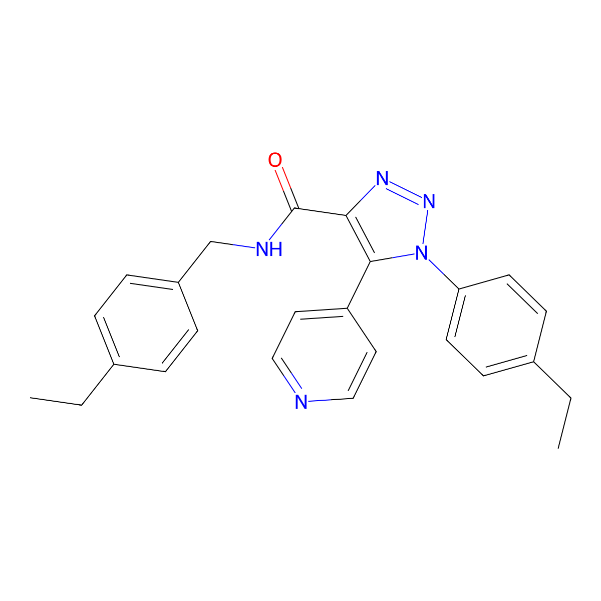 1-(4-ethylphenyl)-N-[(4-ethylphenyl)methyl]-5-(pyridin-4-yl)-1H-1,2,3-triazole-4-carboxamide molecular structure, CAS 1251566-11-6