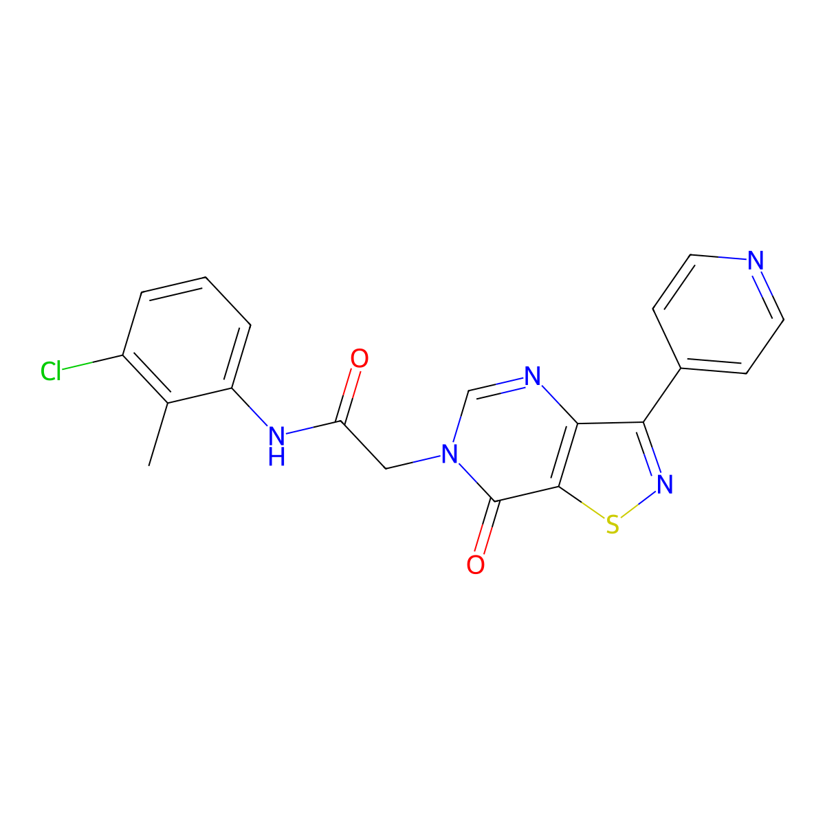 N-(3-chloro-2-methylphenyl)-2-(7-oxo-3-(pyridin-4-yl)isothiazolo[4,5-d]pyrimidin-6(7H)-yl)acetamide molecular structure, CAS 1251566-14-9