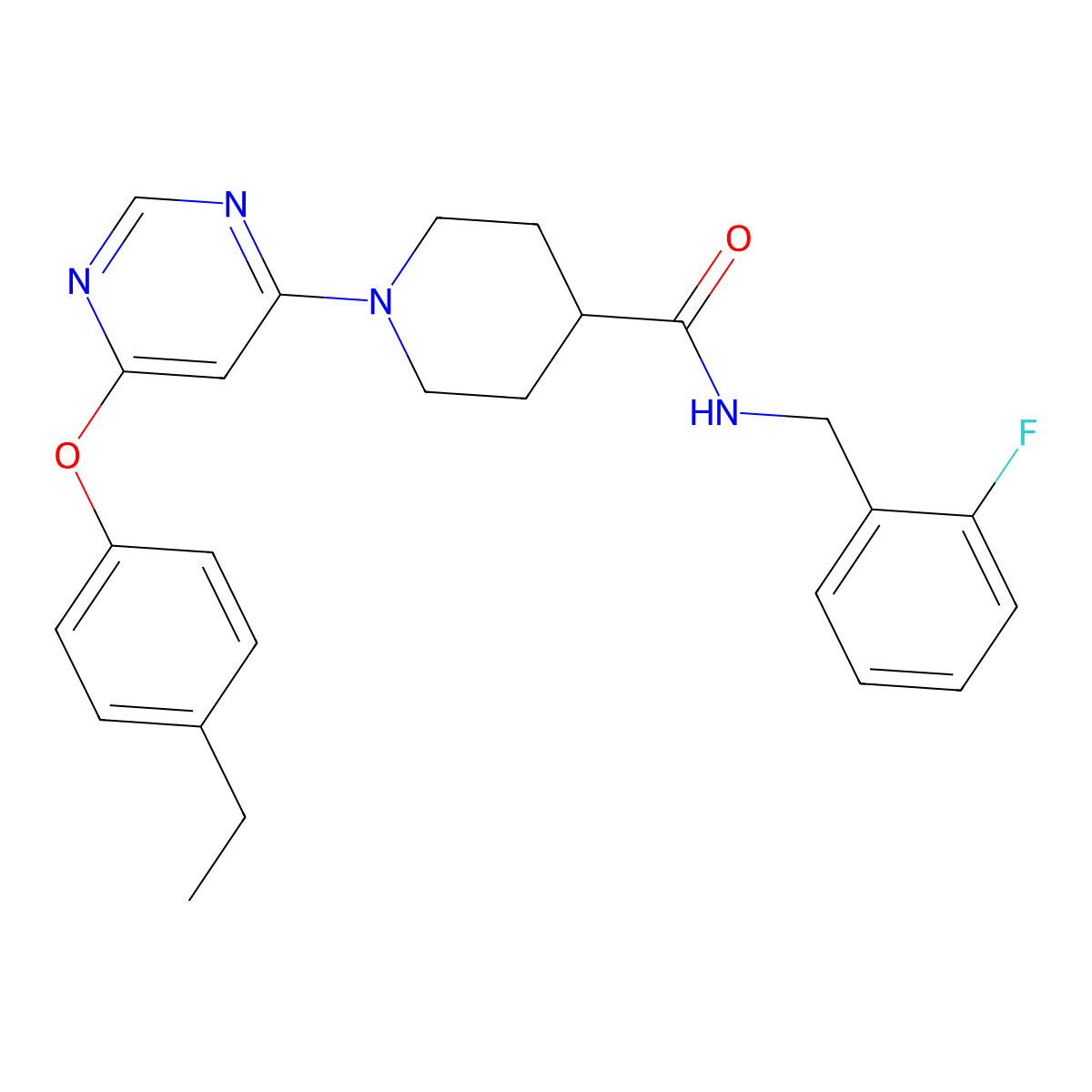 1-[6-(4-ethylphenoxy)pyrimidin-4-yl]-N-(2-fluorobenzyl)piperidine-4-carboxamide molecular structure, CAS 1251566-21-8