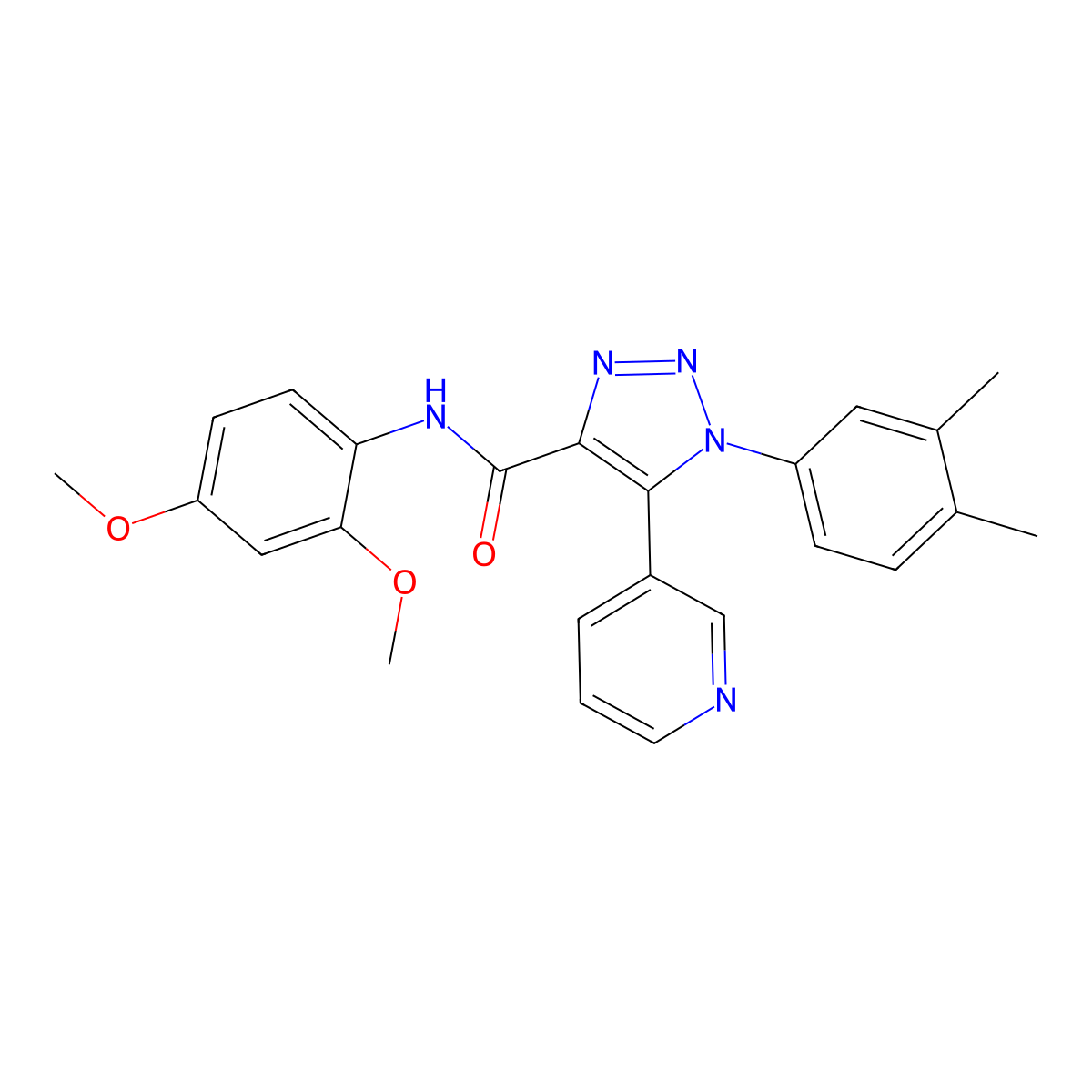 N-(2,4-dimethoxyphenyl)-1-(3,4-dimethylphenyl)-5-(pyridin-3-yl)-1H-1,2,3-triazole-4-carboxamide molecular structure, CAS 1251566-30-9
