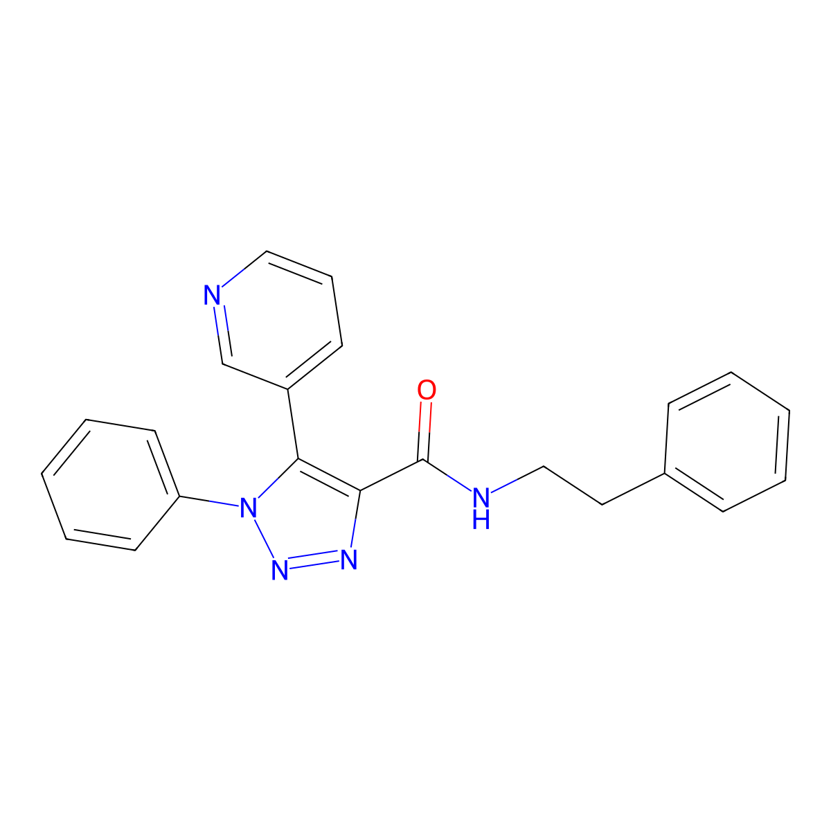1-phenyl-N-(2-phenylethyl)-5-(pyridin-3-yl)-1H-1,2,3-triazole-4-carboxamide molecular structure, CAS 1251566-36-5