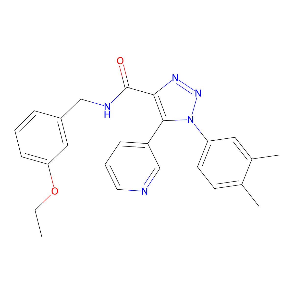 1-(3,4-dimethylphenyl)-N-(3-ethoxybenzyl)-5-(pyridin-3-yl)-1H-1,2,3-triazole-4-carboxamide molecular structure, CAS 1251566-44-5