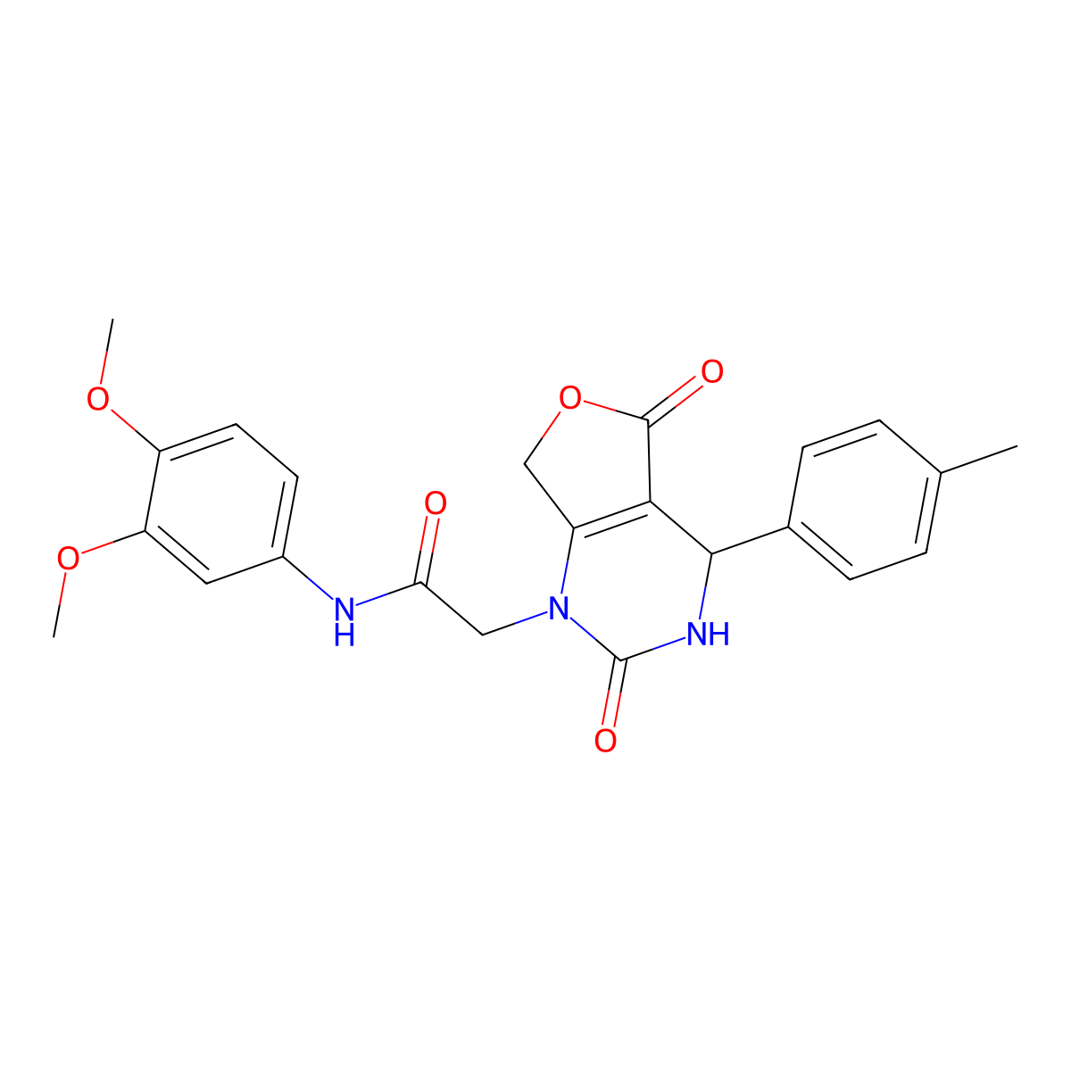 N-(3,4-dimethoxyphenyl)-2-(2,5-dioxo-4-(p-tolyl)-3,4-dihydrofuro[3,4-d]pyrimidin-1(2H,5H,7H)-yl)acetamide molecular structure, CAS 1251566-57-0