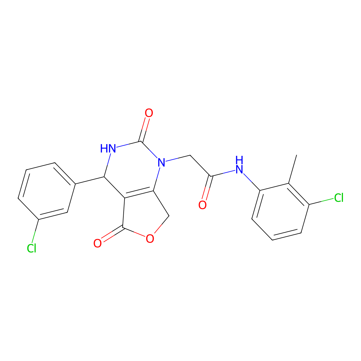 N-(3-chloro-2-methylphenyl)-2-[4-(3-chlorophenyl)-2,5-dioxo-1H,2H,3H,4H,5H,7H-furo[3,4-d]pyrimidin-1-yl]acetamide molecular structure, CAS 1251566-59-2