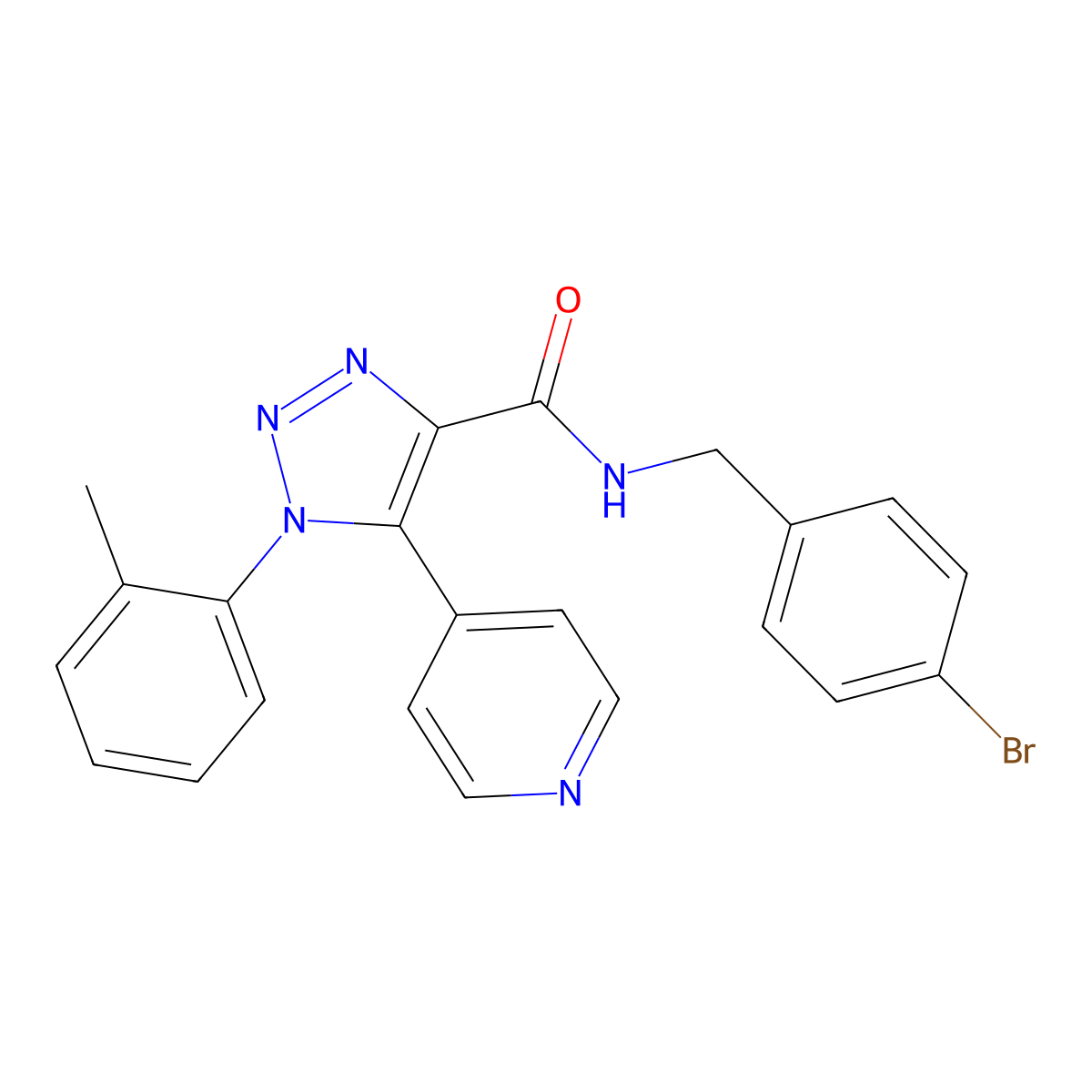 N-[(4-bromophenyl)methyl]-1-(2-methylphenyl)-5-(pyridin-4-yl)-1H-1,2,3-triazole-4-carboxamide molecular structure, CAS 1251566-63-8