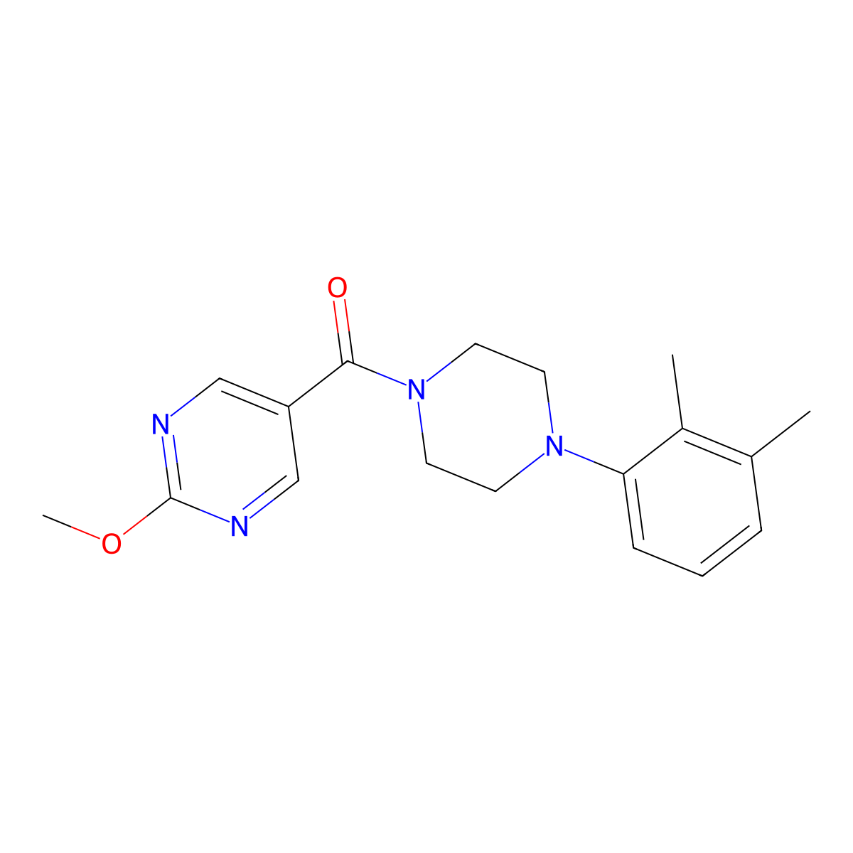 [4-(2,3-Dimethylphenyl)piperazino](2-methoxy-5-pyrimidinyl)methanone molecular structure, CAS 1251566-64-9