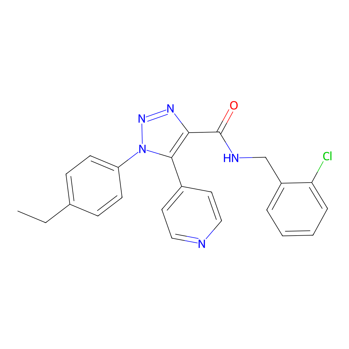 N-(2-chlorobenzyl)-1-(4-ethylphenyl)-5-(pyridin-4-yl)-1H-1,2,3-triazole-4-carboxamide molecular structure, CAS 1251567-84-6