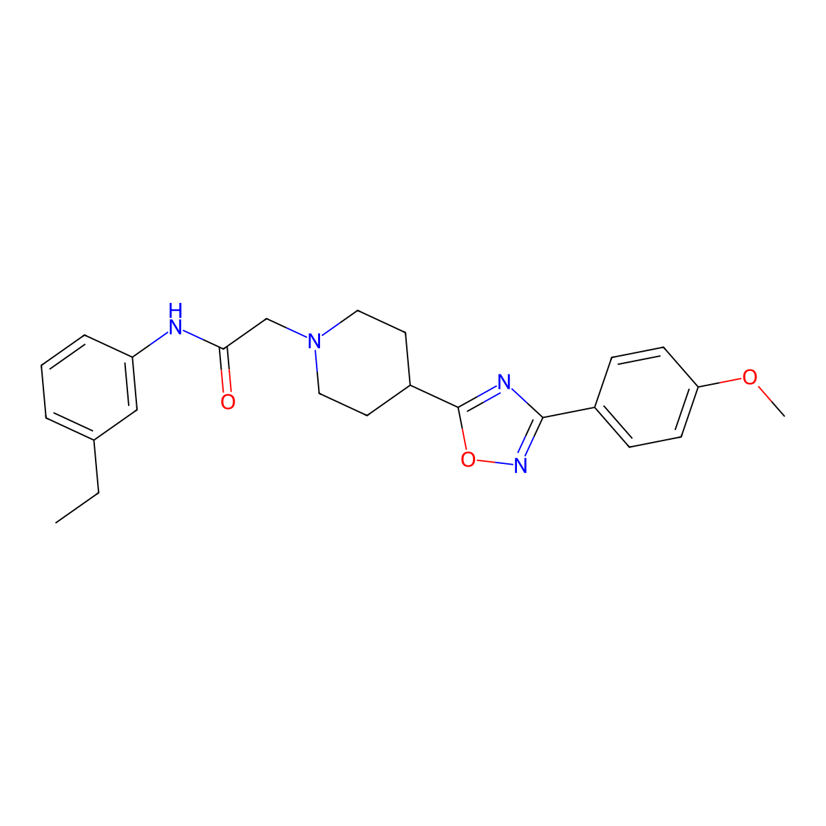 N-(3-ethylphenyl)-2-{4-[3-(4-methoxyphenyl)-1,2,4-oxadiazol-5-yl]piperidin-1-yl}acetamide molecular structure, CAS 1251567-98-2
