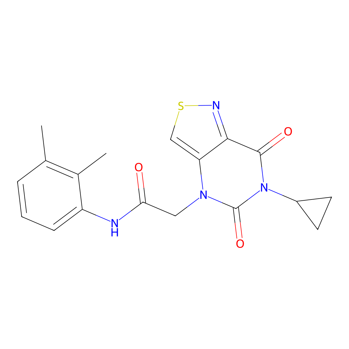 2-(6-cyclopropyl-5,7-dioxo-[1,2]thiazolo[4,3-d]pyrimidin-4-yl)-N-(2,3-dimethylphenyl)acetamide molecular structure, CAS 1251568-07-6