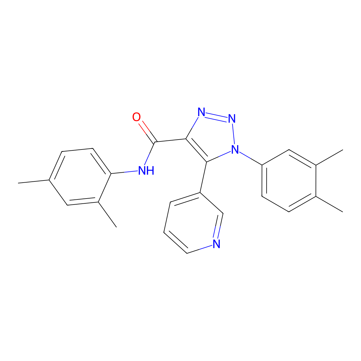 N-(2,4-dimethylphenyl)-1-(3,4-dimethylphenyl)-5-(pyridin-3-yl)-1H-1,2,3-triazole-4-carboxamide molecular structure, CAS 1251568-24-7