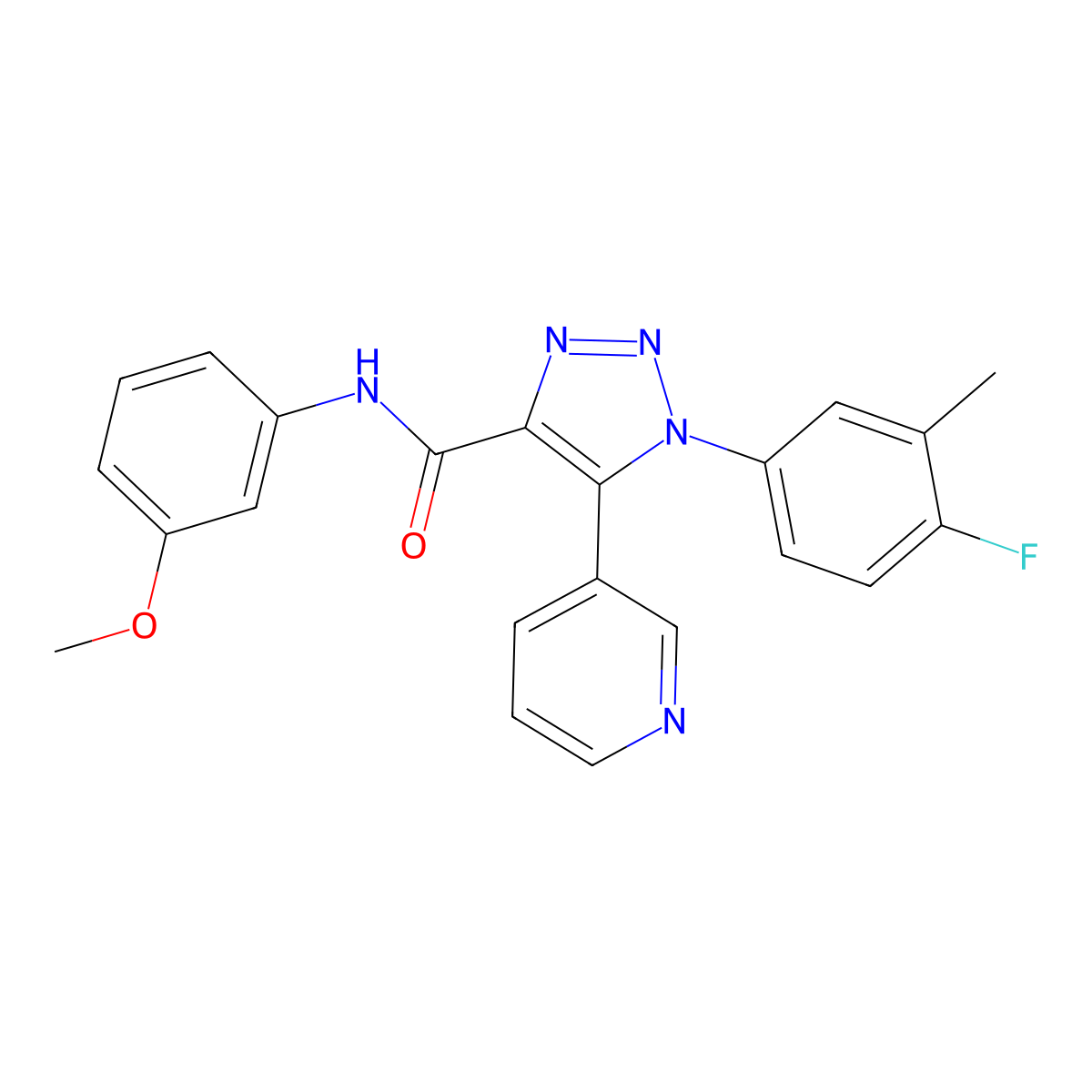 1-(4-fluoro-3-methylphenyl)-N-(3-methoxyphenyl)-5-(pyridin-3-yl)-1H-1,2,3-triazole-4-carboxamide molecular structure, CAS 1251568-27-0