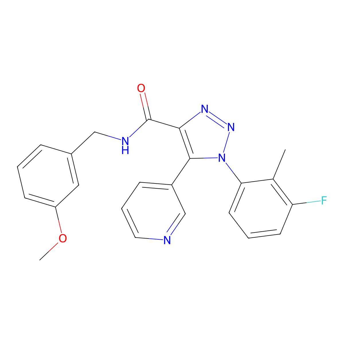 1-(3-fluoro-2-methylphenyl)-N-[(3-methoxyphenyl)methyl]-5-(pyridin-3-yl)-1H-1,2,3-triazole-4-carboxamide molecular structure, CAS 1251568-28-1