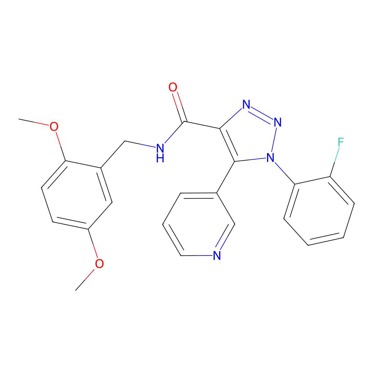 N-[(2,5-dimethoxyphenyl)methyl]-1-(2-fluorophenyl)-5-(pyridin-3-yl)-1H-1,2,3-triazole-4-carboxamide molecular structure, CAS 1251568-30-5