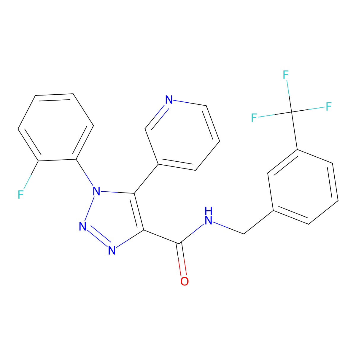 1-(2-fluorophenyl)-5-(pyridin-3-yl)-N-{[3-(trifluoromethyl)phenyl]methyl}-1H-1,2,3-triazole-4-carboxamide molecular structure, CAS 1251568-31-6