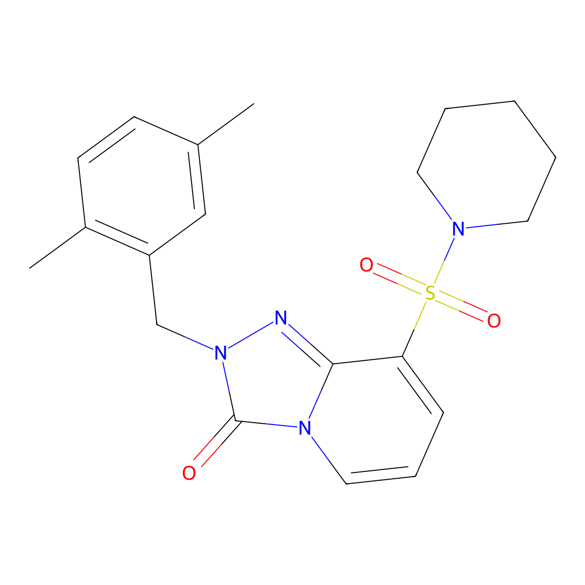 2-(2,5-dimethylbenzyl)-8-(piperidin-1-ylsulfonyl)-[1,2,4]triazolo[4,3-a]pyridin-3(2H)-one molecular structure, CAS 1251568-64-5