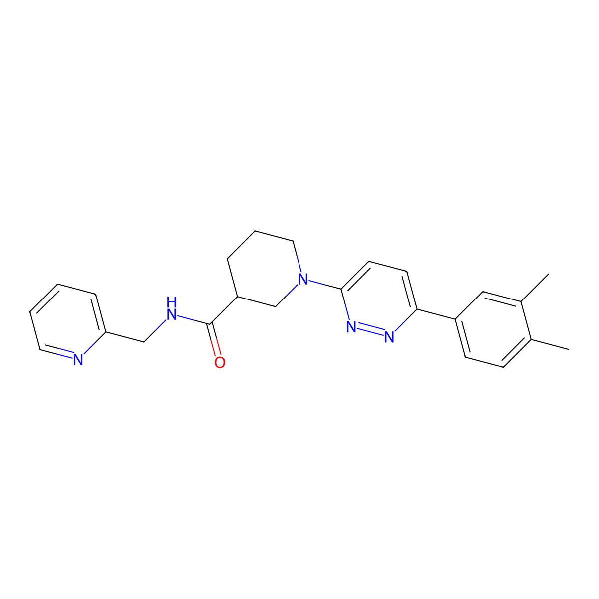 1-(6-(3,4-dimethylphenyl)pyridazin-3-yl)-N-(pyridin-2-ylmethyl)piperidine-3-carboxamide molecular structure, CAS 1251568-69-0