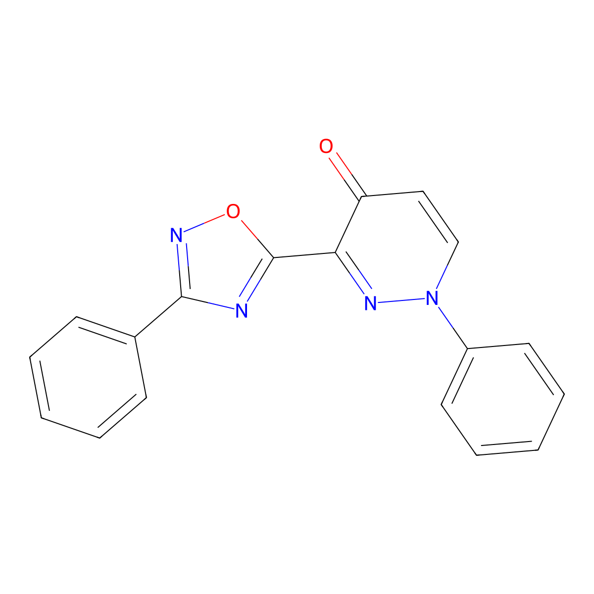 1-phenyl-3-(3-phenyl-1,2,4-oxadiazol-5-yl)pyridazin-4(1H)-one molecular structure, CAS 1251568-72-5