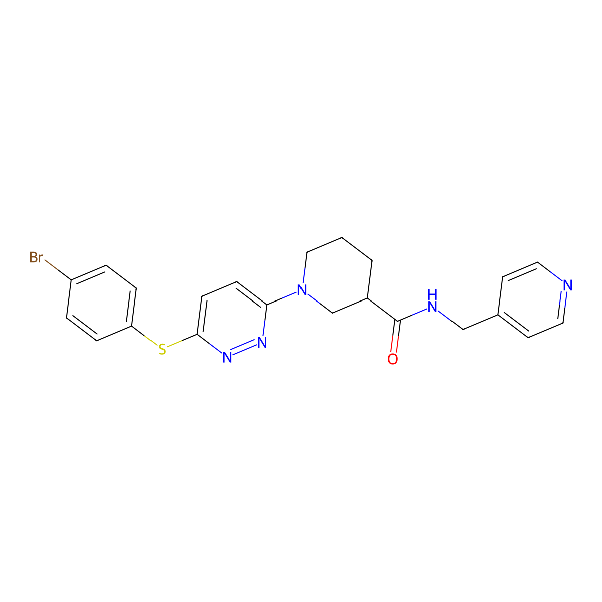 1-(6-((4-bromophenyl)thio)pyridazin-3-yl)-N-(pyridin-4-ylmethyl)piperidine-3-carboxamide molecular structure, CAS 1251568-74-7