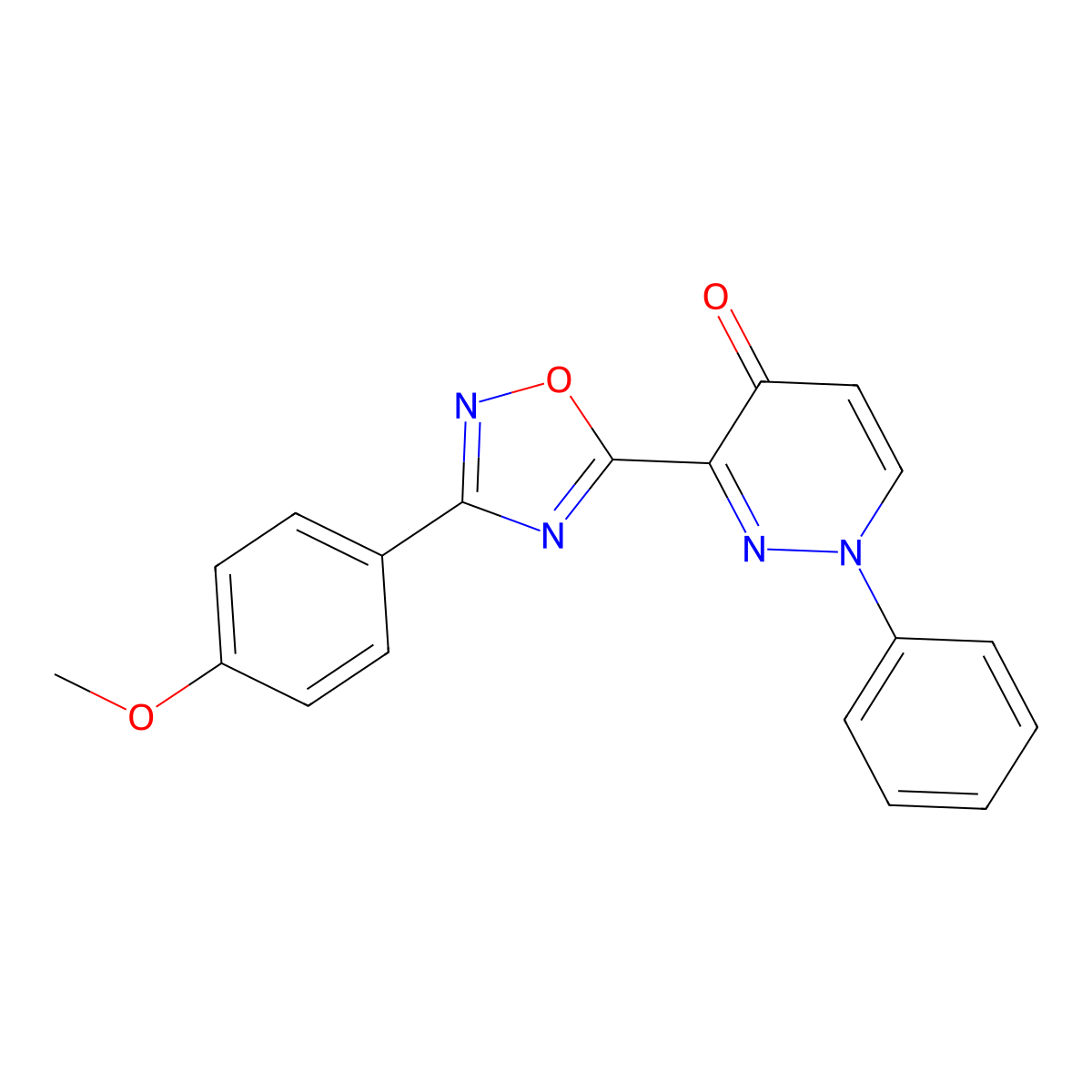 3-[3-(4-Methoxyphenyl)-1,2,4-oxadiazol-5-yl]-1-phenyl-1,4-dihydropyridazin-4-one molecular structure, CAS 1251568-76-9