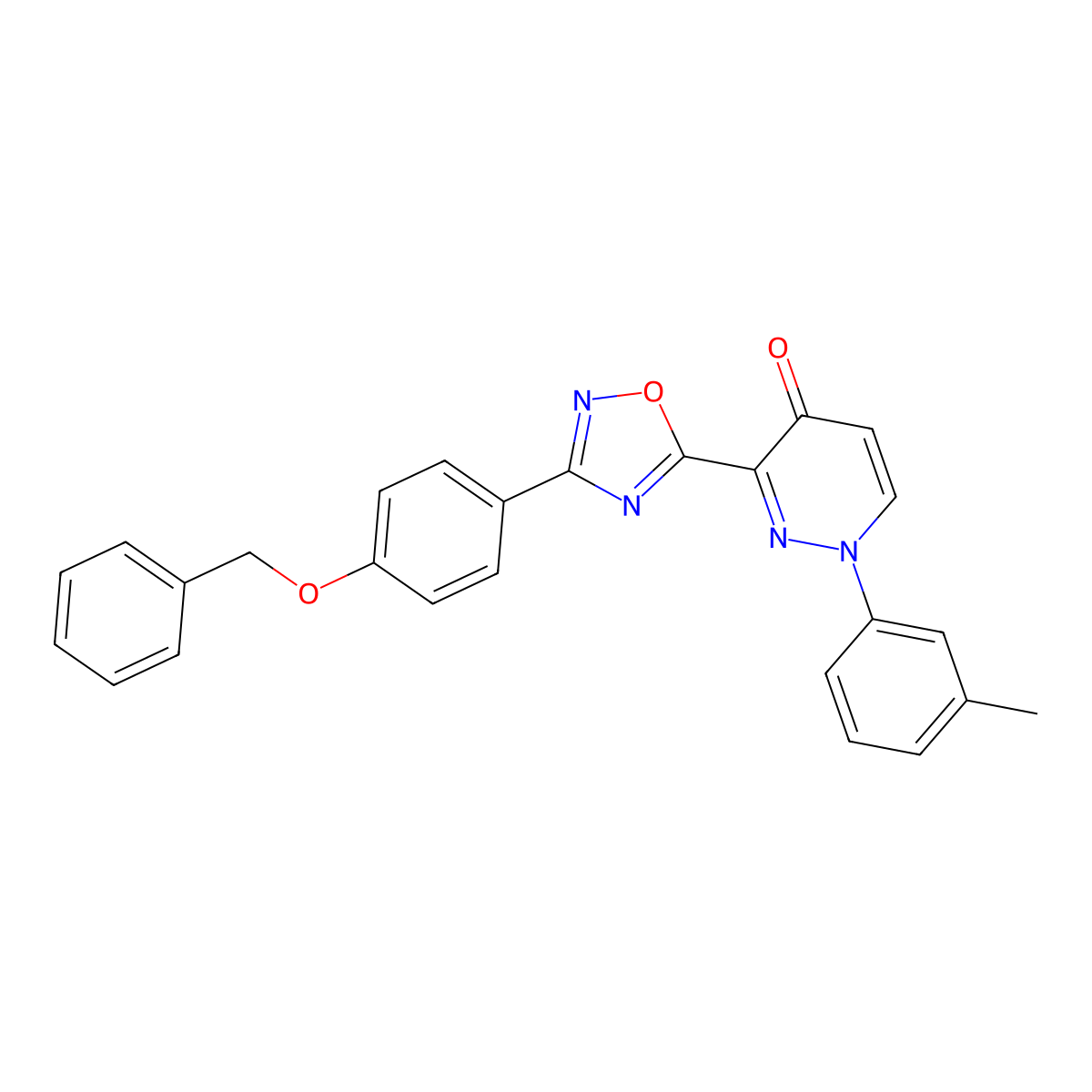 3-{3-[4-(Benzyloxy)phenyl]-1,2,4-oxadiazol-5-yl}-1-(3-methylphenyl)-1,4-dihydropyridazin-4-one molecular structure, CAS 1251568-85-0