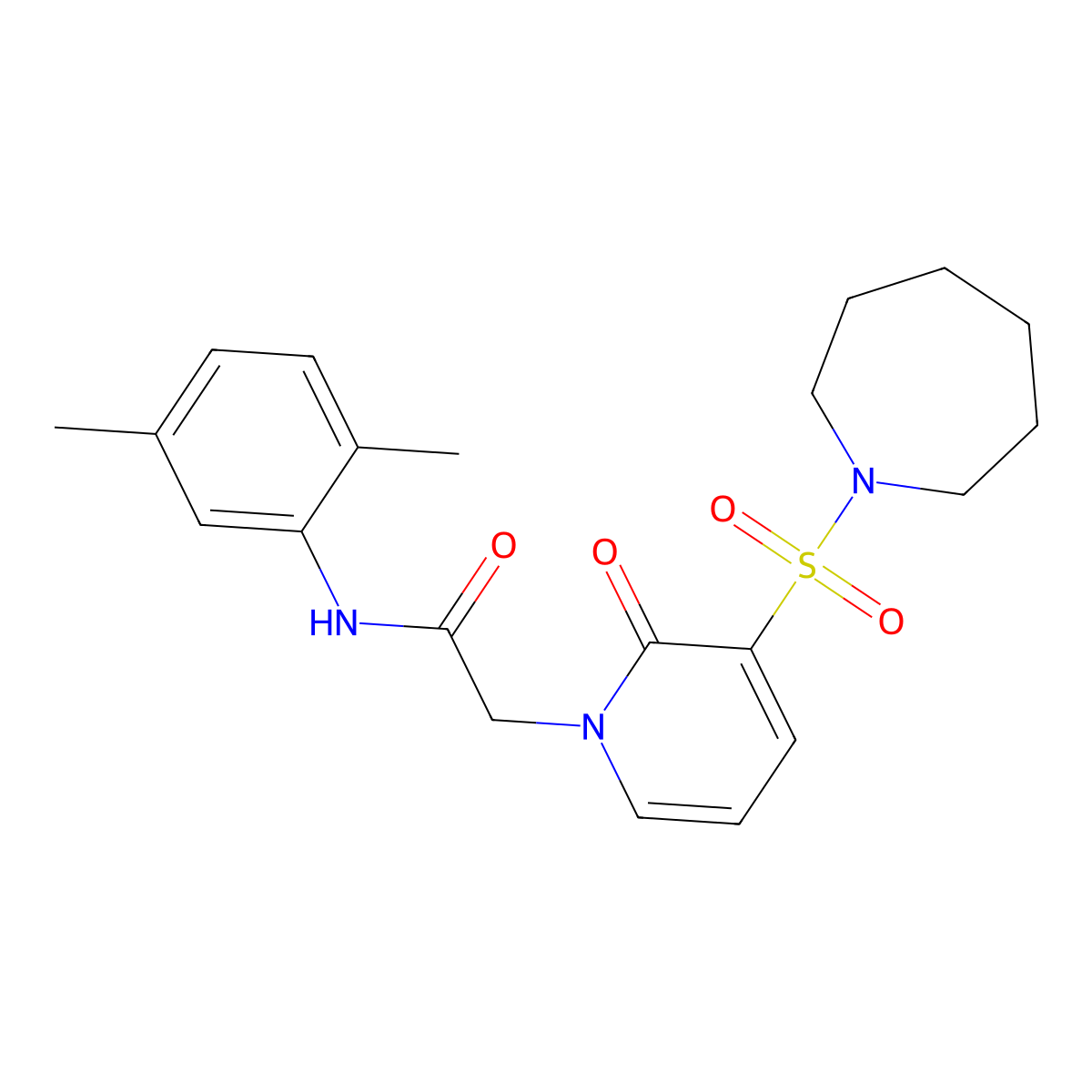 2-(3-(azepan-1-ylsulfonyl)-2-oxopyridin-1(2H)-yl)-N-(2,5-dimethylphenyl)acetamide molecular structure, CAS 1251568-94-1