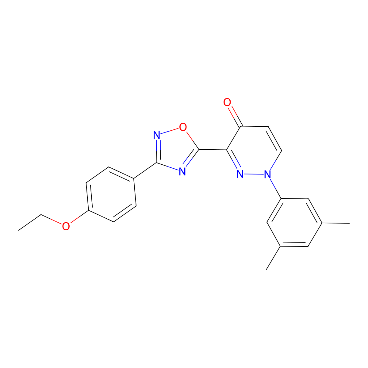 1-(3,5-Dimethylphenyl)-3-[3-(4-ethoxyphenyl)-1,2,4-oxadiazol-5-yl]-1,4-dihydropyridazin-4-one molecular structure, CAS 1251568-95-2