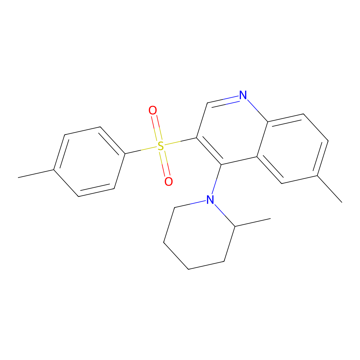 6-Methyl-4-(2-methylpiperidin-1-yl)-3-tosylquinoline molecular structure, CAS 1251568-97-4