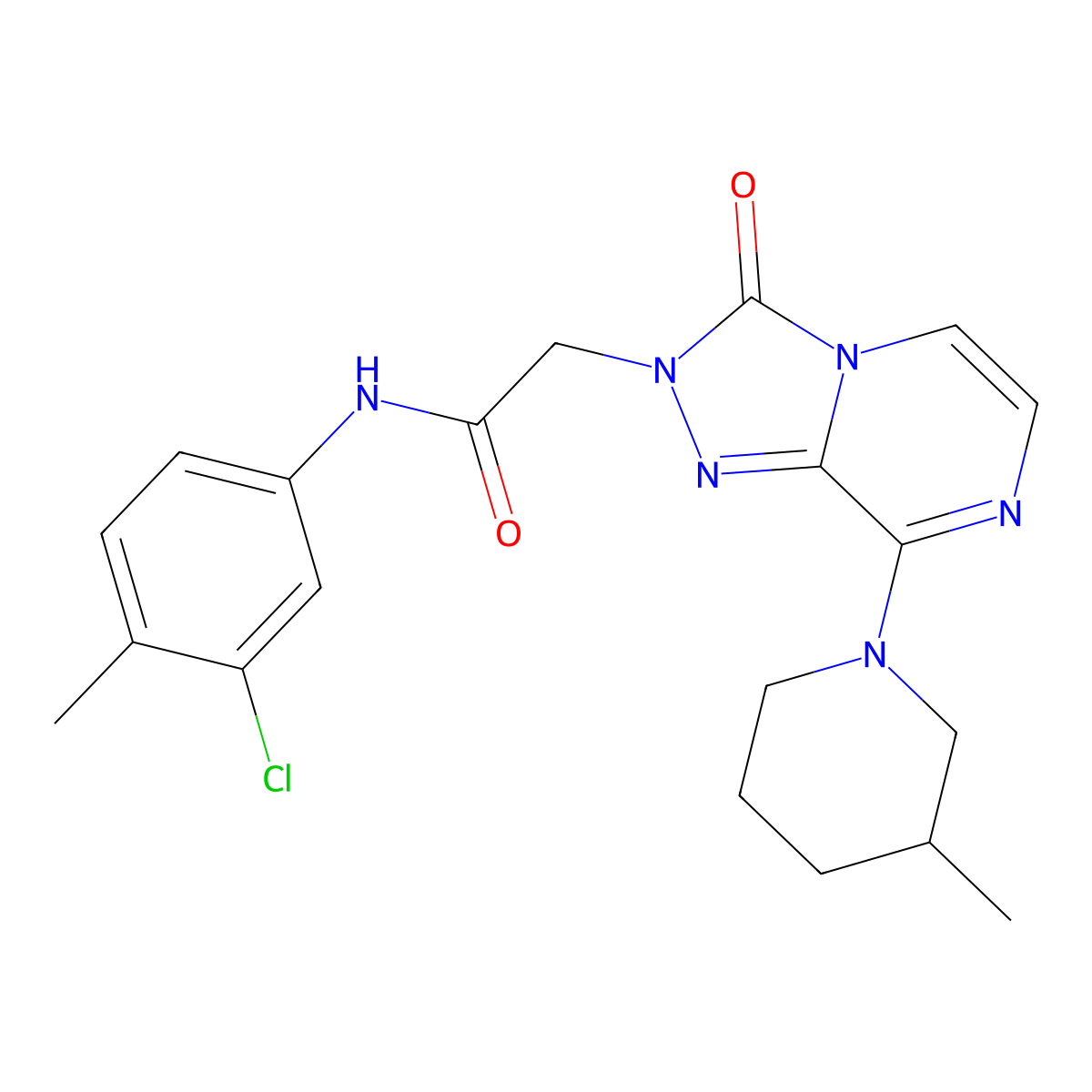 N-(3-chloro-4-methylphenyl)-2-[8-(3-methylpiperidin-1-yl)-3-oxo[1,2,4]triazolo[4,3-a]pyrazin-2(3H)-yl]acetamide molecular structure, CAS 1251569-08-0