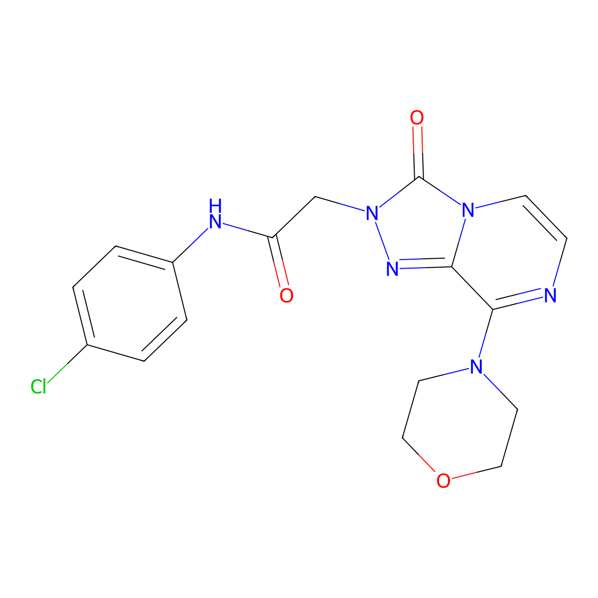 N-(4-chlorophenyl)-2-(8-morpholino-3-oxo-[1,2,4]triazolo[4,3-a]pyrazin-2(3H)-yl)acetamide molecular structure, CAS 1251569-11-5