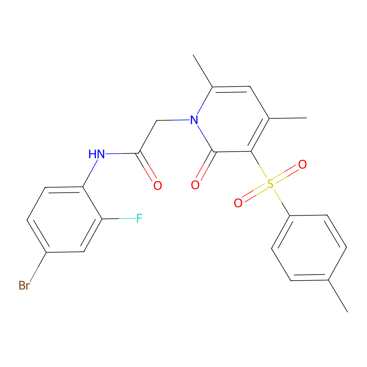 N-(4-bromo-2-fluorophenyl)-2-(4,6-dimethyl-2-oxo-3-tosylpyridin-1(2H)-yl)acetamide molecular structure, CAS 1251569-12-6