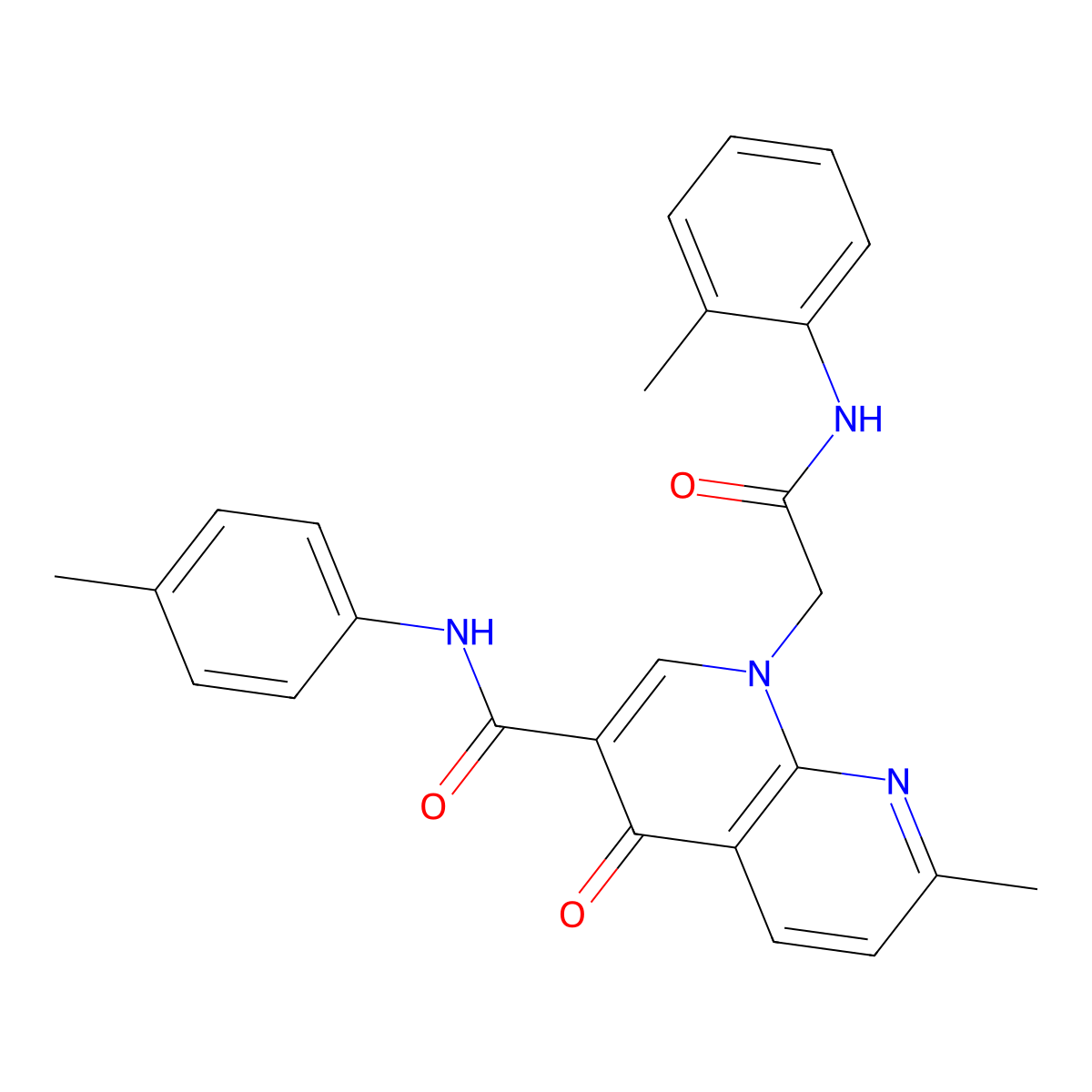 7-methyl-4-oxo-1-(2-oxo-2-(o-tolylamino)ethyl)-N-(p-tolyl)-1,4-dihydro-1,8-naphthyridine-3-carboxamide molecular structure, CAS 1251569-24-0