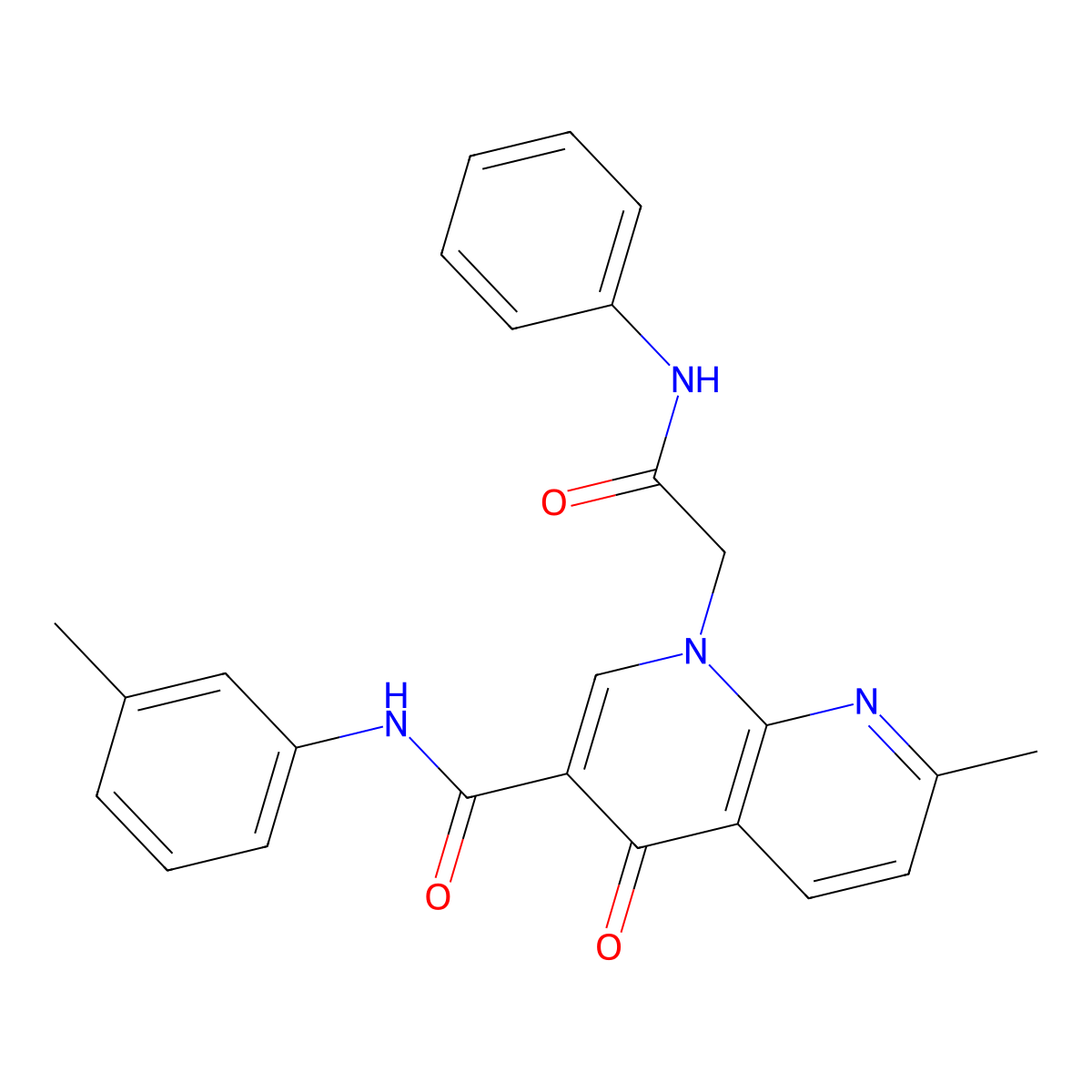 7-methyl-4-oxo-1-(2-oxo-2-(phenylamino)ethyl)-N-(m-tolyl)-1,4-dihydro-1,8-naphthyridine-3-carboxamide molecular structure, CAS 1251569-31-9