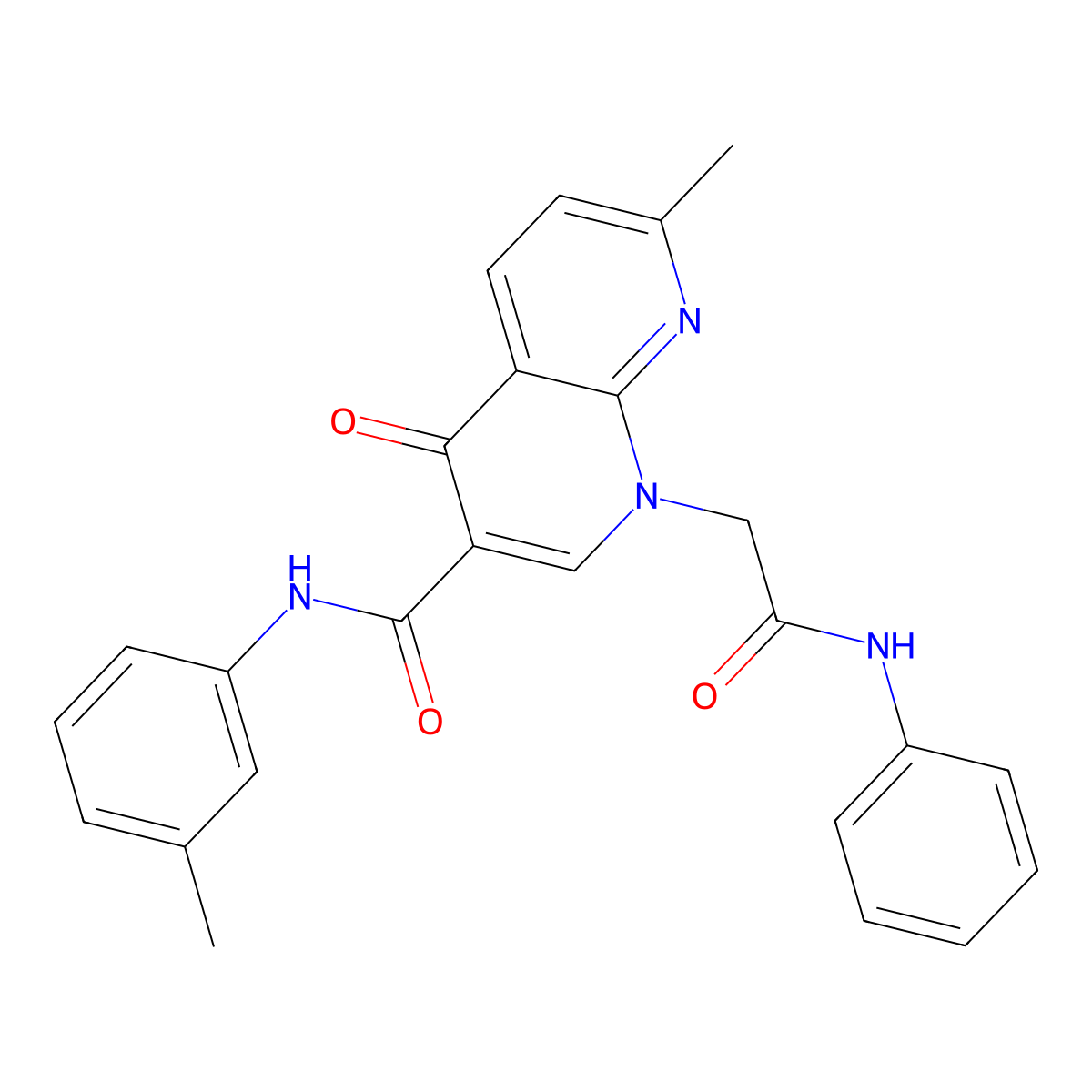 7-methyl-4-oxo-1-(2-oxo-2-(phenylamino)ethyl)-N-(m-tolyl)-1,4-dihydro-1,8-naphthyridine-3-carboxamide molecular structure, CAS 1251569-31-9