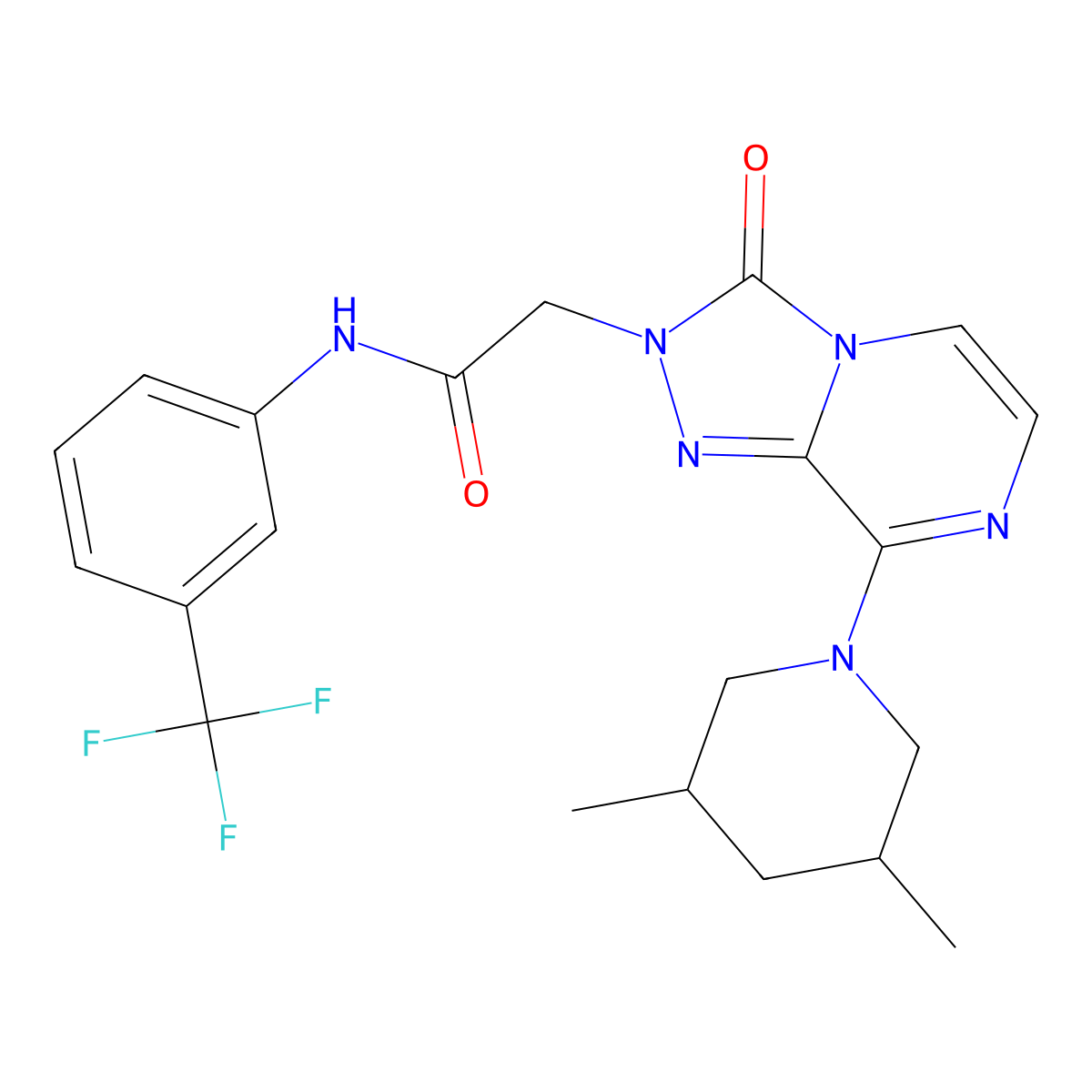 2-(8-(3,5-dimethylpiperidin-1-yl)-3-oxo-[1,2,4]triazolo[4,3-a]pyrazin-2(3H)-yl)-N-(3-(trifluoromethyl)phenyl)acetamide molecular structure, CAS 1251569-33-1