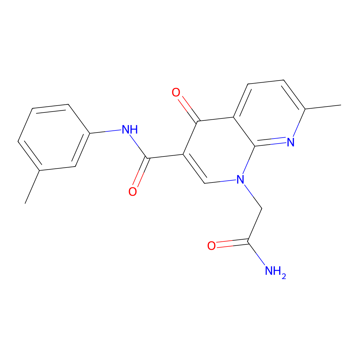 1-(2-amino-2-oxoethyl)-7-methyl-4-oxo-N-(m-tolyl)-1,4-dihydro-1,8-naphthyridine-3-carboxamide molecular structure, CAS 1251569-36-4