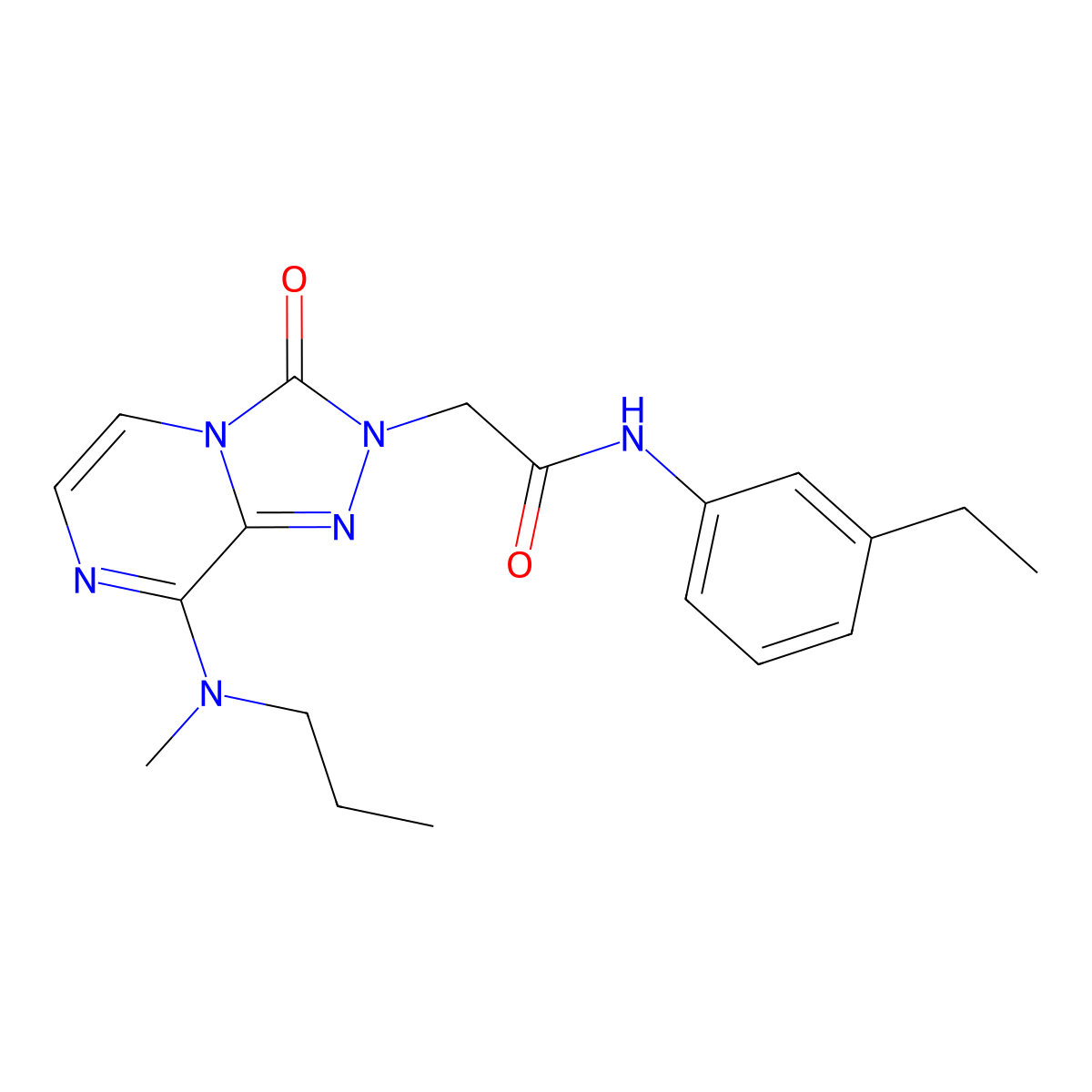 N-(3-ethylphenyl)-2-(8-(methyl(propyl)amino)-3-oxo-[1,2,4]triazolo[4,3-a]pyrazin-2(3H)-yl)acetamide molecular structure, CAS 1251569-39-7