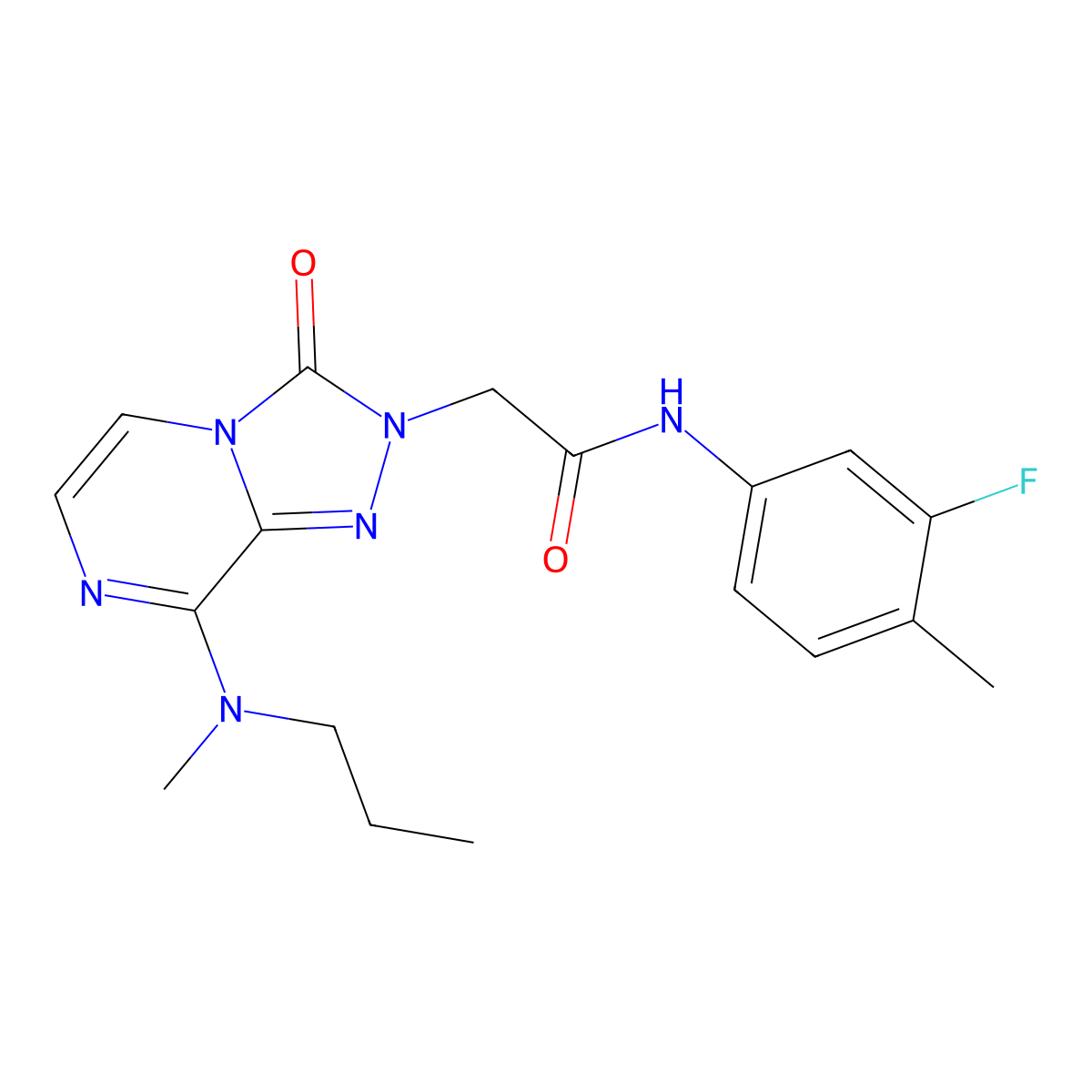 N-(3-fluoro-4-methylphenyl)-2-[8-[methyl(propyl)amino]-3-oxo[1,2,4]triazolo[4,3-a]pyrazin-2(3H)-yl]acetamide molecular structure, CAS 1251569-40-0