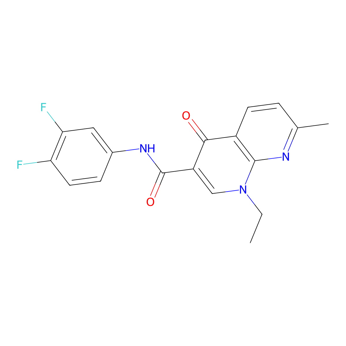 N-(3,4-difluorophenyl)-1-ethyl-7-methyl-4-oxo-1,4-dihydro-1,8-naphthyridine-3-carboxamide molecular structure, CAS 1251569-75-1